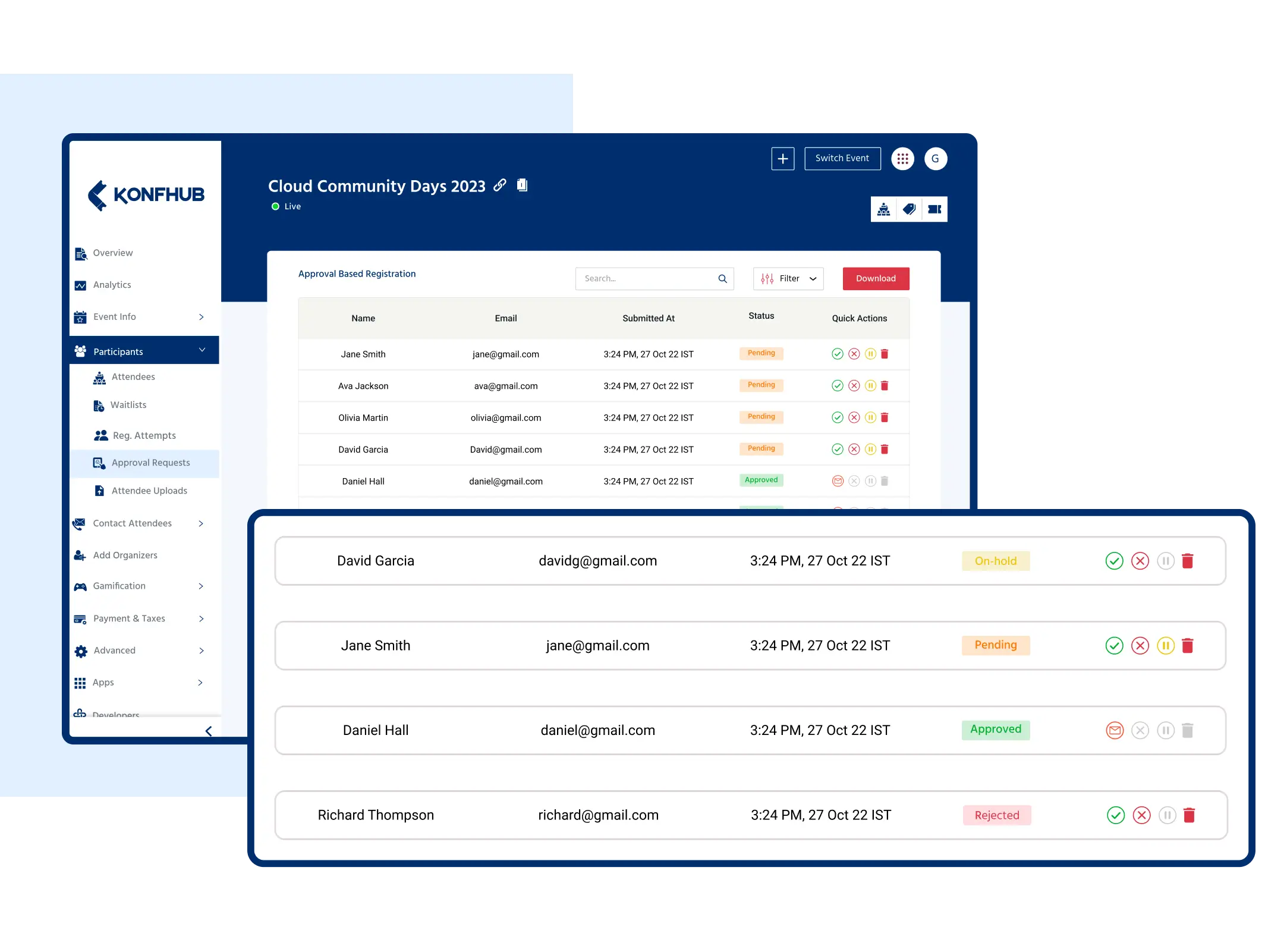 Closed-room Events With Approval Based Registrations