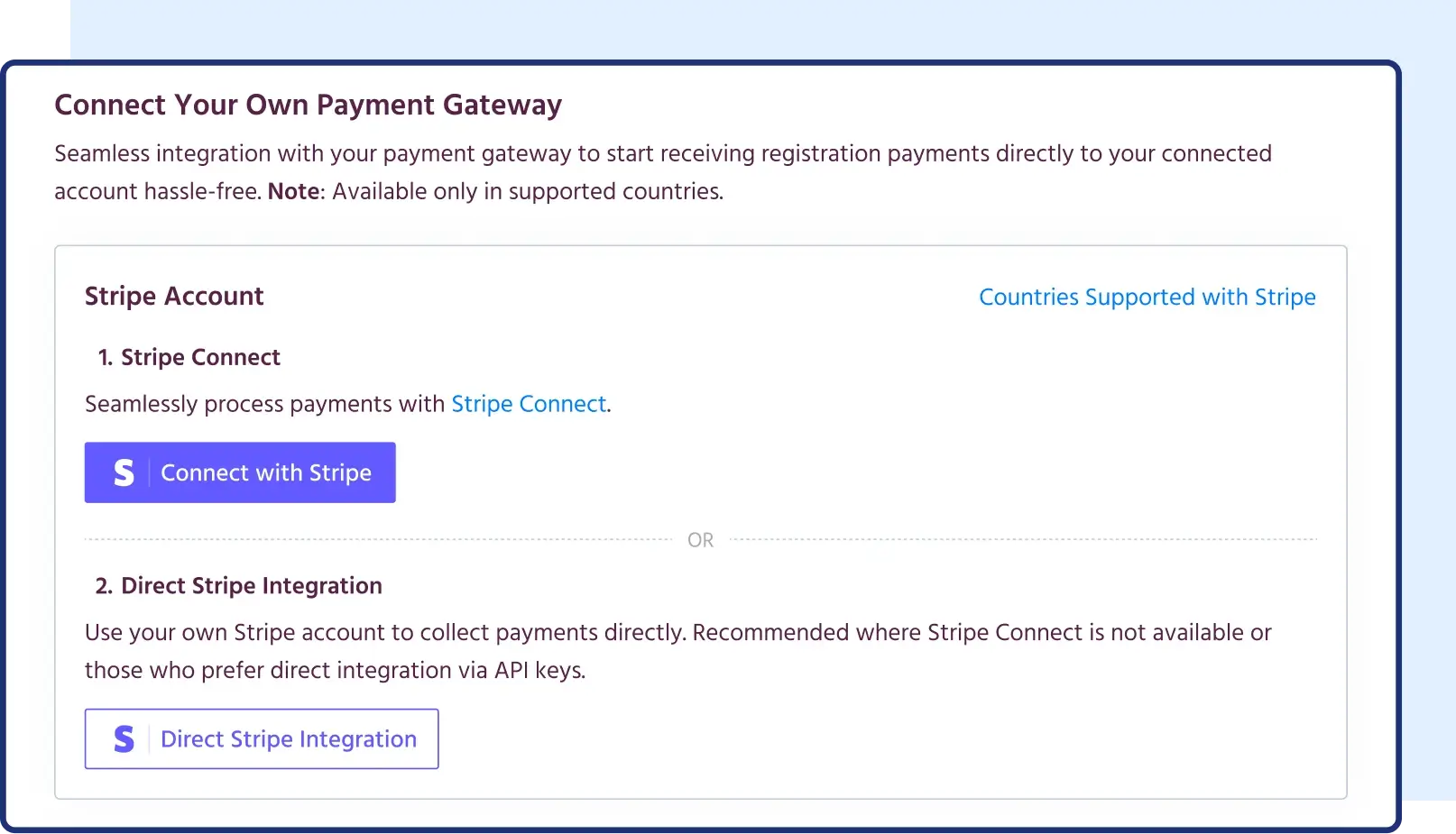 Direct Stripe API Integration